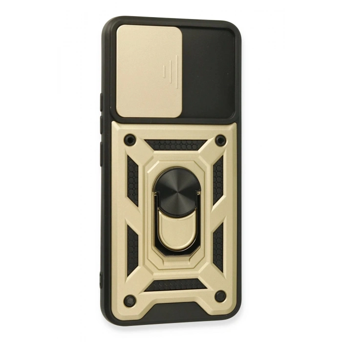 Realme 8 Kılıf Pars Lens Yüzüklü Silikon - Gold