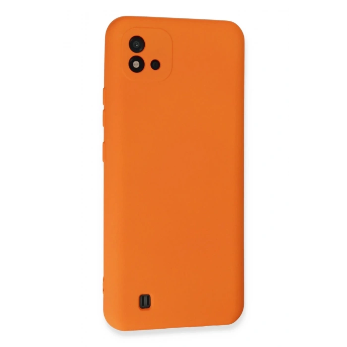 Realme C11 2021 Kılıf Nano içi Kadife Silikon - Turuncu