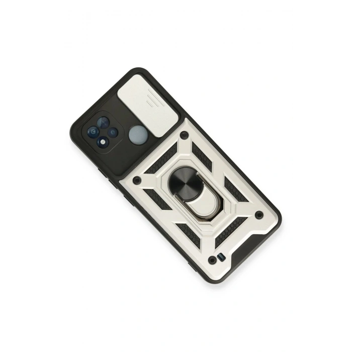 Realme C11 2021 Kılıf Pars Lens Yüzüklü Silikon - Gümüş