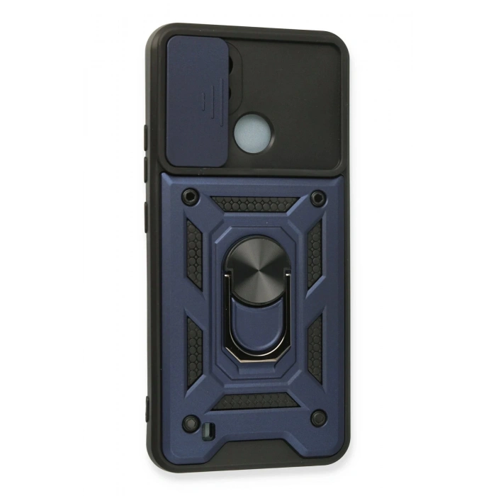 Realme C11 2021 Kılıf Pars Lens Yüzüklü Silikon - Lacivert