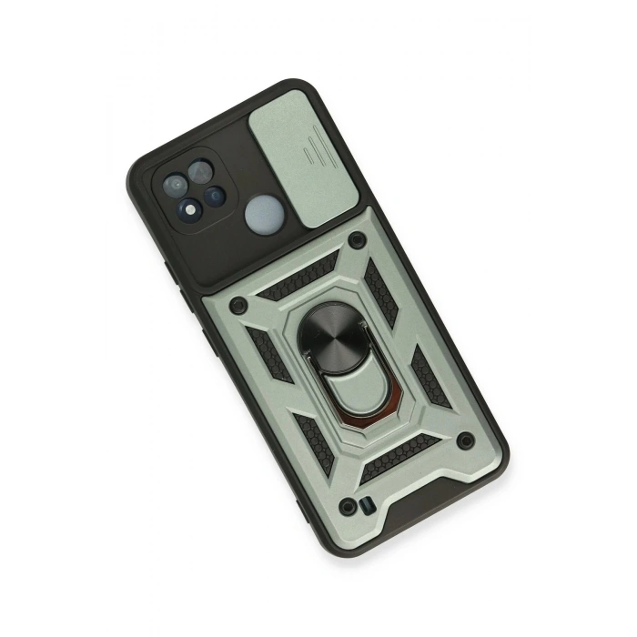 Realme C11 2021 Kılıf Pars Lens Yüzüklü Silikon - Yeşil