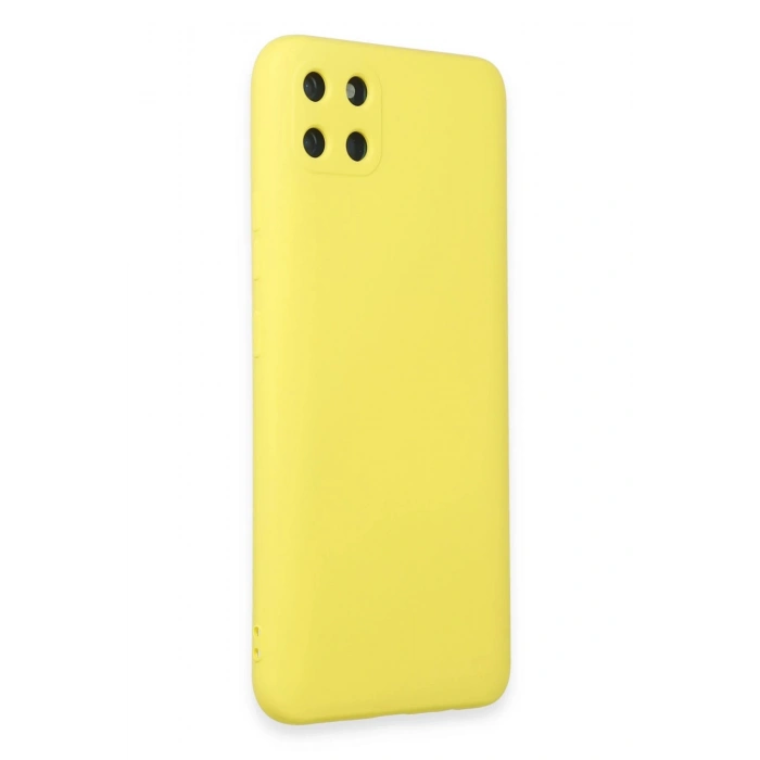 Realme C11 Kılıf Nano içi Kadife Silikon - Sarı
