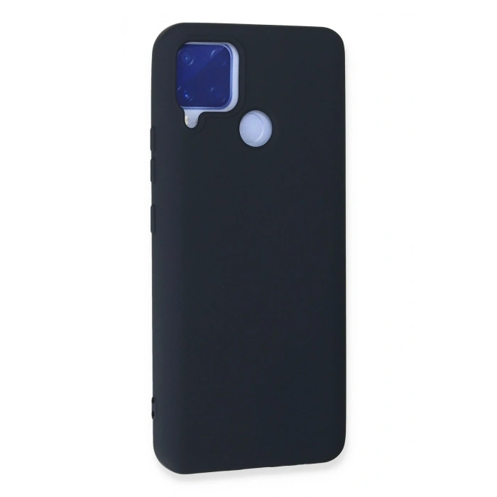 Realme C15 Kılıf Nano içi Kadife Silikon - Lacivert