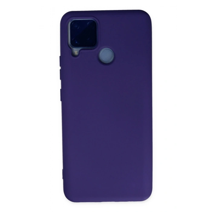 Realme C15 Kılıf Nano içi Kadife Silikon - Mor