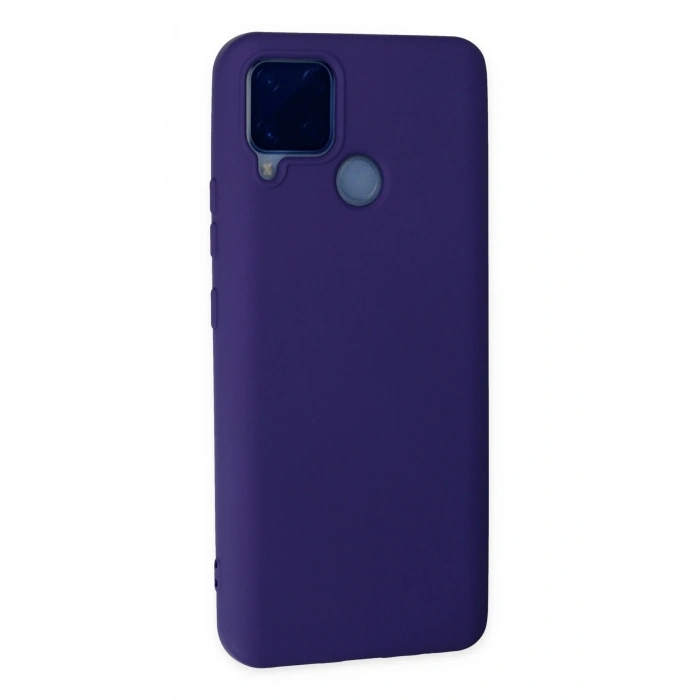 Realme C15 Kılıf Nano içi Kadife Silikon - Mor