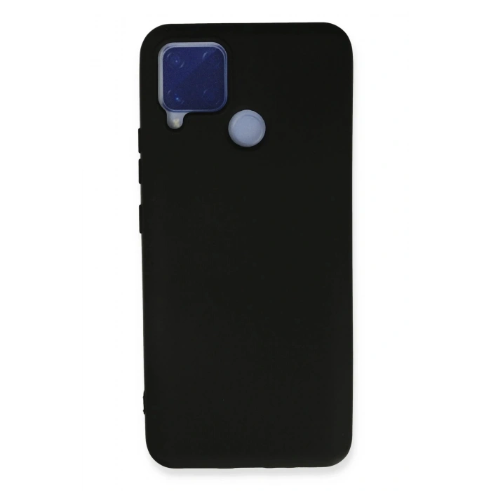 Realme C15 Kılıf Nano içi Kadife Silikon - Siyah