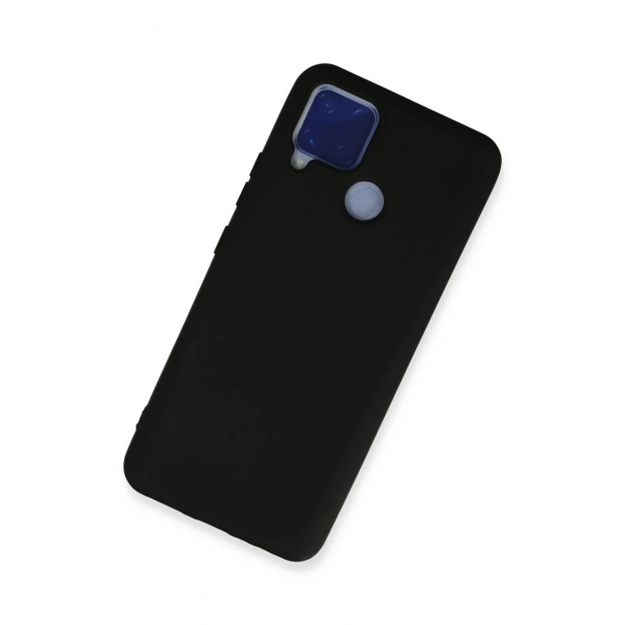 Realme C15 Kılıf Nano içi Kadife Silikon - Siyah