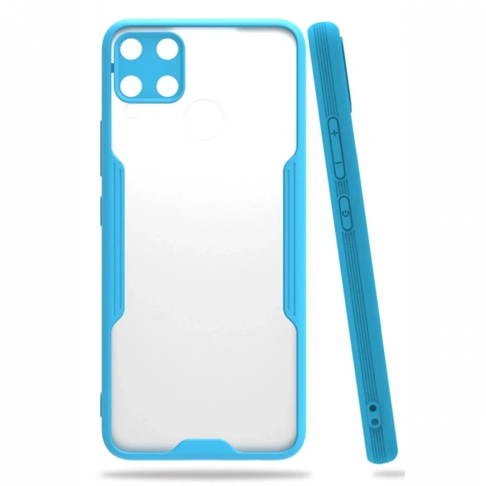 Realme C15 Kılıf Platin Silikon - Mavi