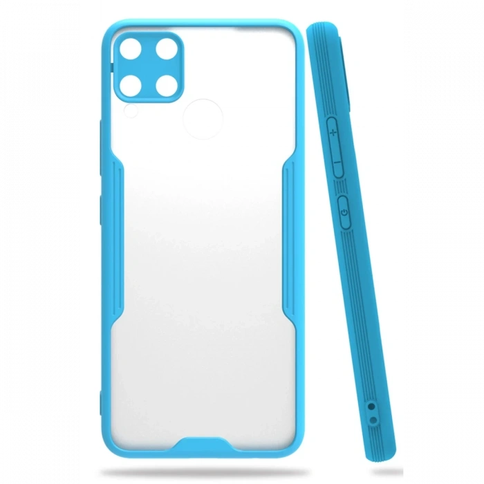 Realme C15 Kılıf Platin Silikon - Mavi