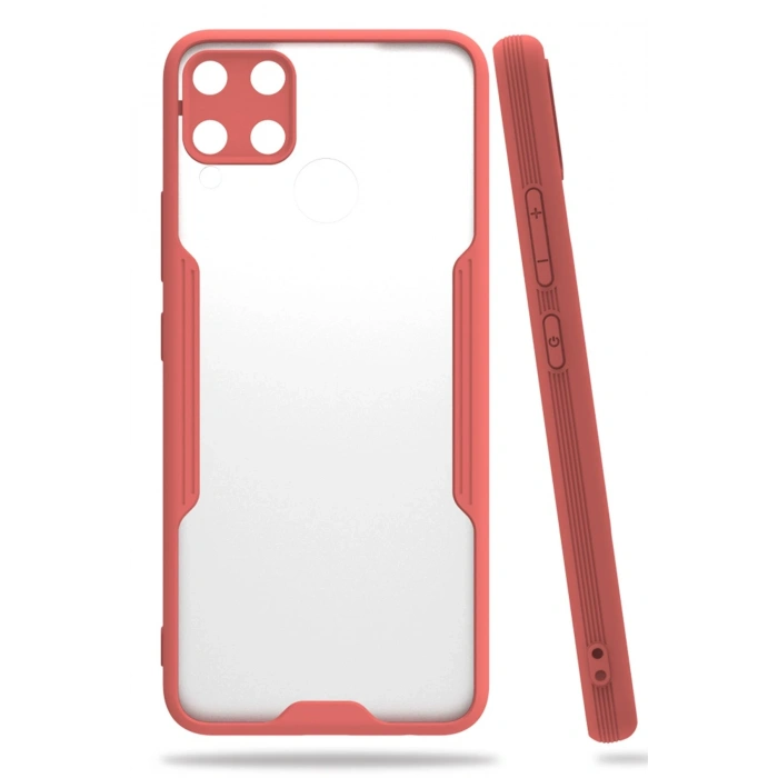Realme C15 Kılıf Platin Silikon - Pembe