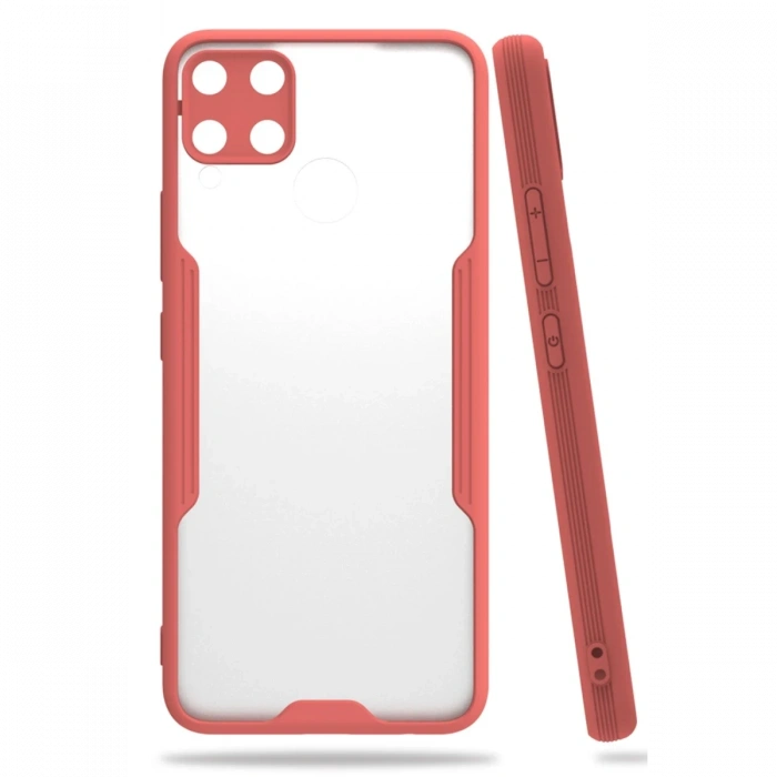 Realme C15 Kılıf Platin Silikon - Pembe