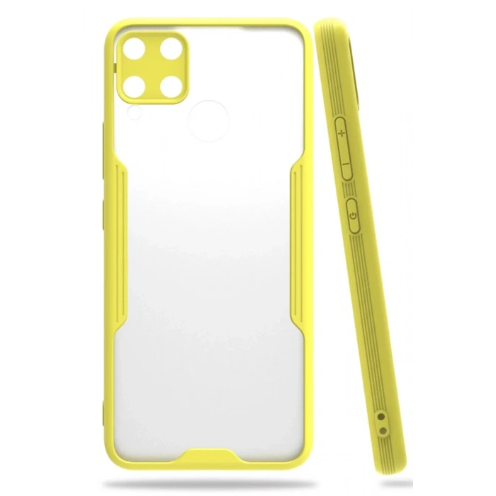 Realme C15 Kılıf Platin Silikon - Sarı