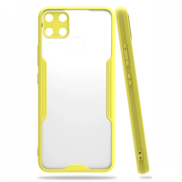 Realme C15 Kılıf Platin Silikon - Sarı