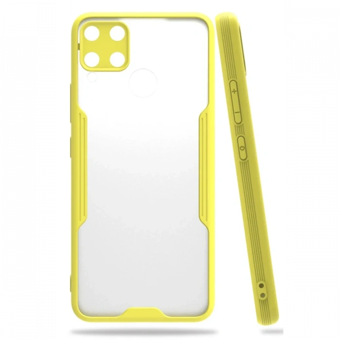 Realme C15 Kılıf Platin Silikon - Sarı