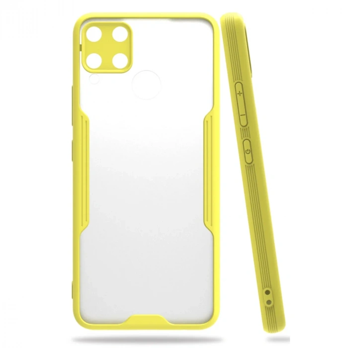 Realme C15 Kılıf Platin Silikon - Sarı