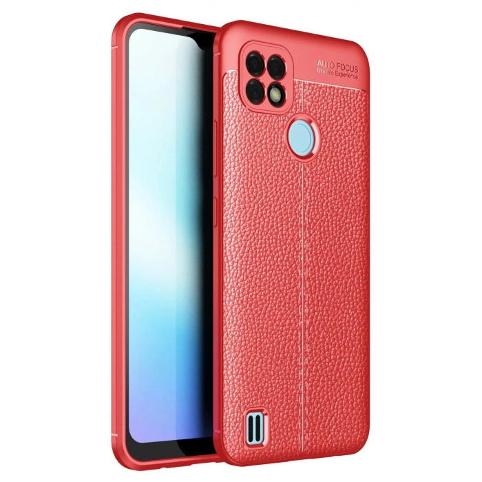 Realme C21 Kılıf Auto Focus Kapak - Kırmızı