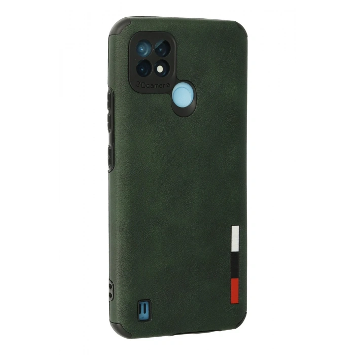 Realme C21 Kılıf Loop Deri Silikon - Yeşil