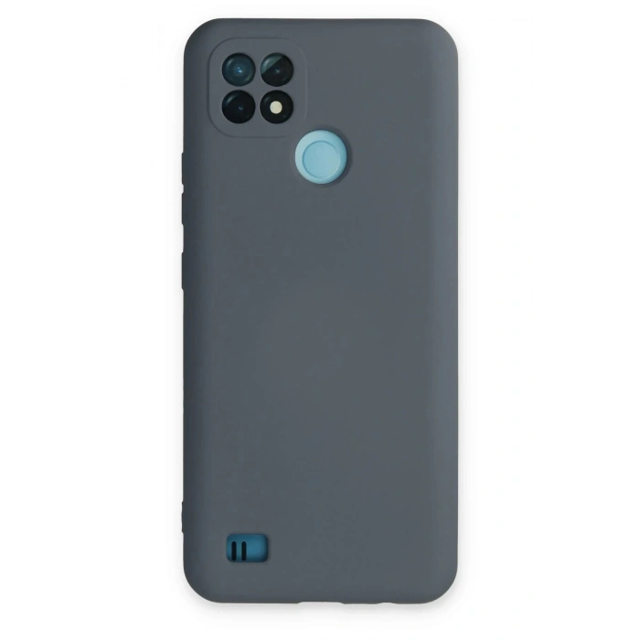 Realme C21 Kılıf Nano içi Kadife Silikon - Gri