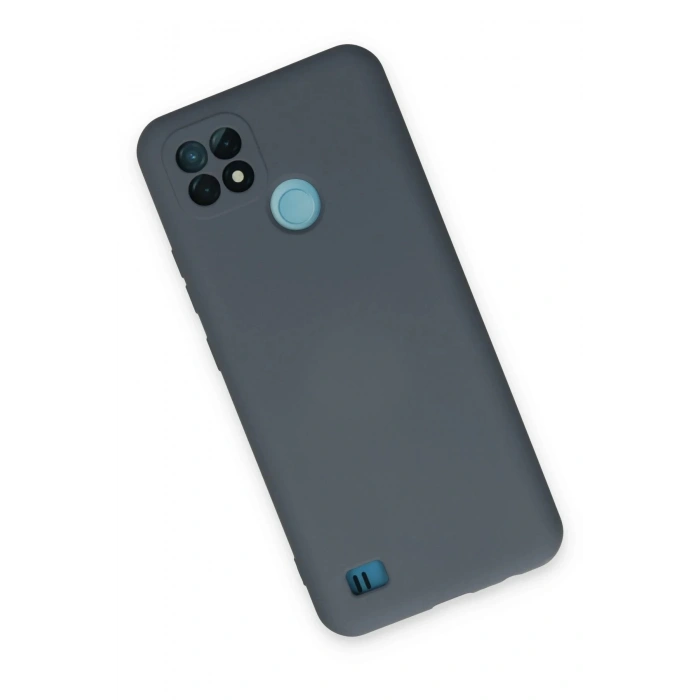 Realme C21 Kılıf Nano içi Kadife Silikon - Gri