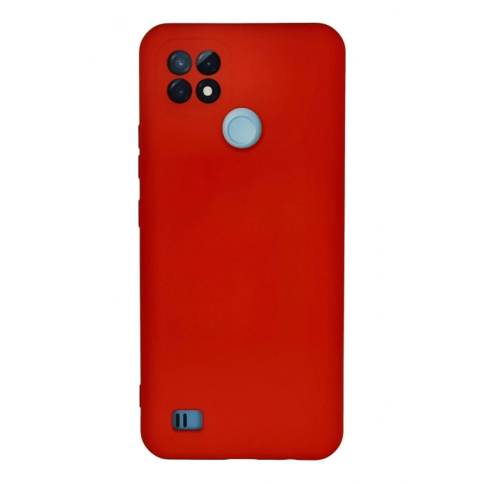 Realme C21 Kılıf Nano içi Kadife Silikon - Kırmızı