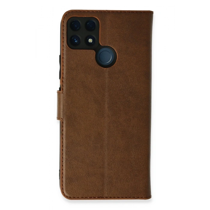 Realme C25 Kılıf Trend S Plus Kapaklı Kılıf - Taba