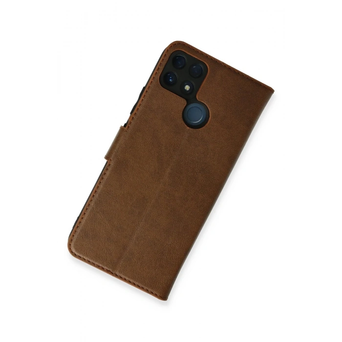 Realme C25 Kılıf Trend S Plus Kapaklı Kılıf - Taba