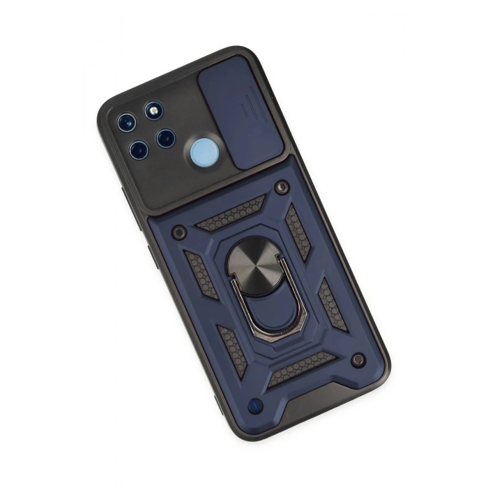 Realme C25Y Kılıf Pars Lens Yüzüklü Silikon - Lacivert