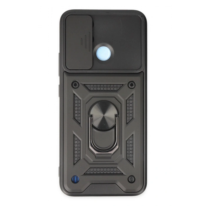 Realme C25Y Kılıf Pars Lens Yüzüklü Silikon - Siyah