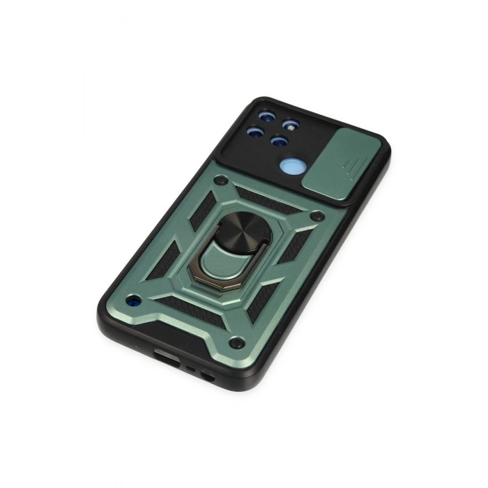 Realme C25Y Kılıf Pars Lens Yüzüklü Silikon - Yeşil