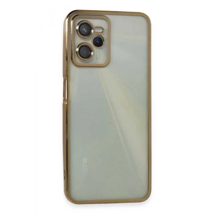 Realme C35 Kılıf Lensli Silikon - Gold