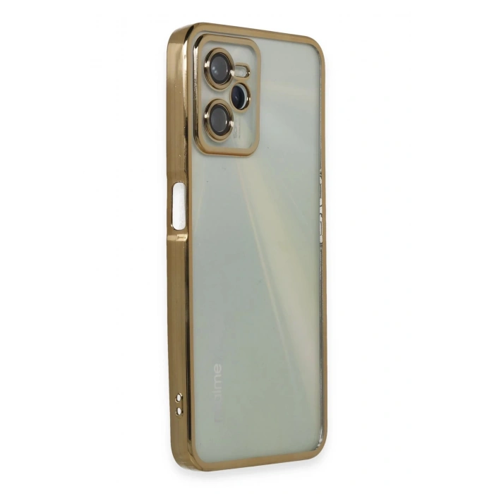 Realme C35 Kılıf Lensli Silikon - Gold