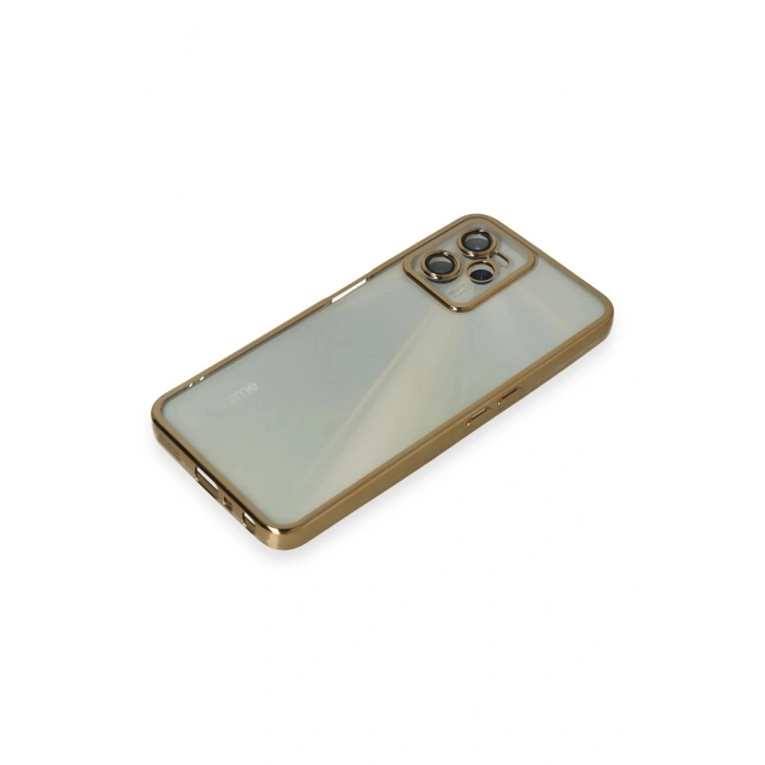 Realme C35 Kılıf Lensli Silikon - Gold
