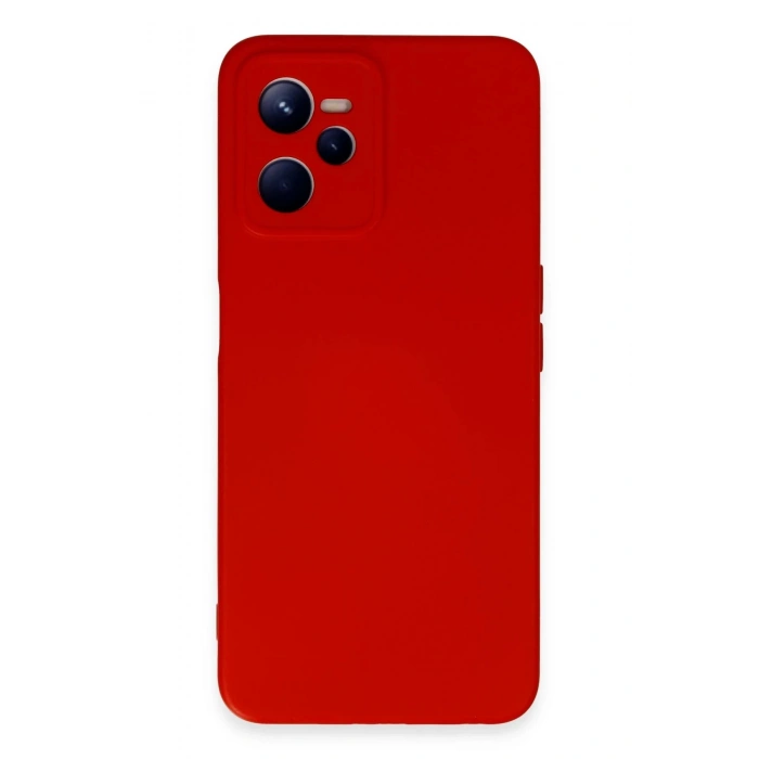 Realme C35 Kılıf Nano içi Kadife Silikon - Kırmızı