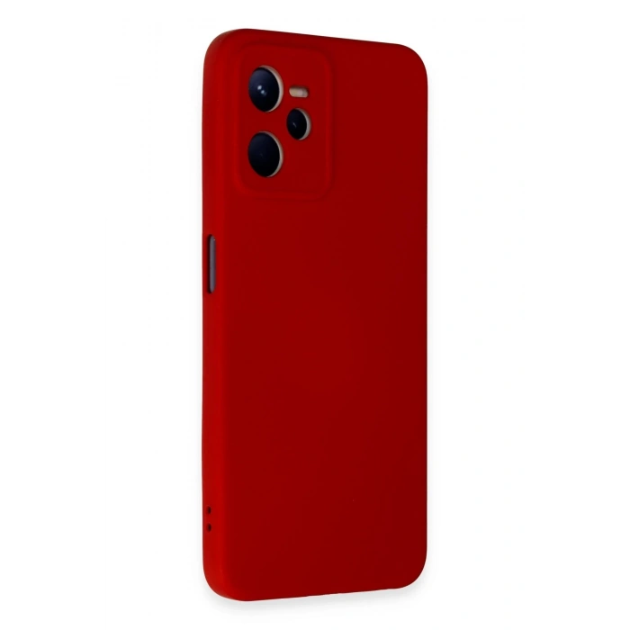 Realme C35 Kılıf Nano içi Kadife Silikon - Kırmızı