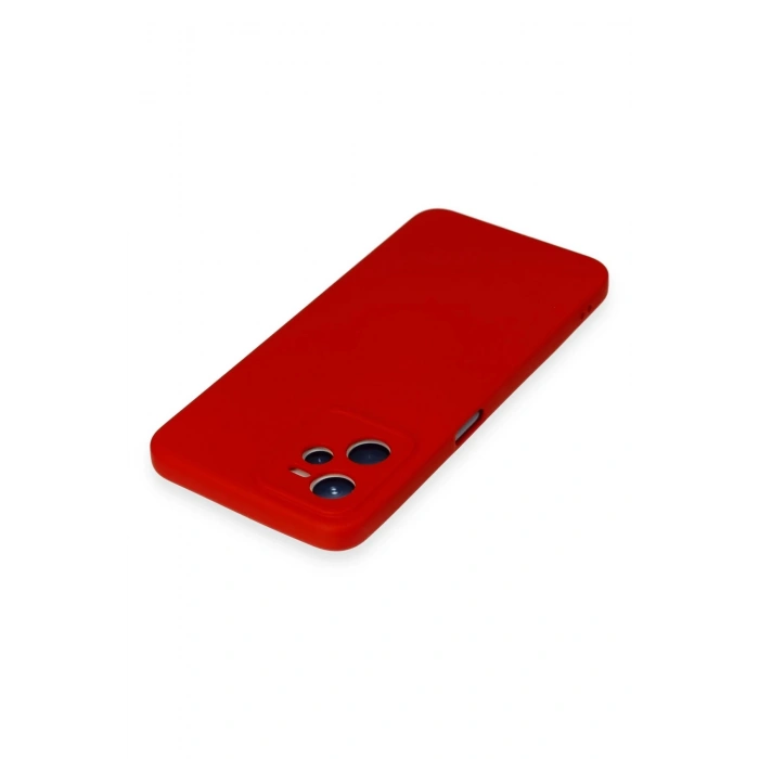 Realme C35 Kılıf Nano içi Kadife Silikon - Kırmızı
