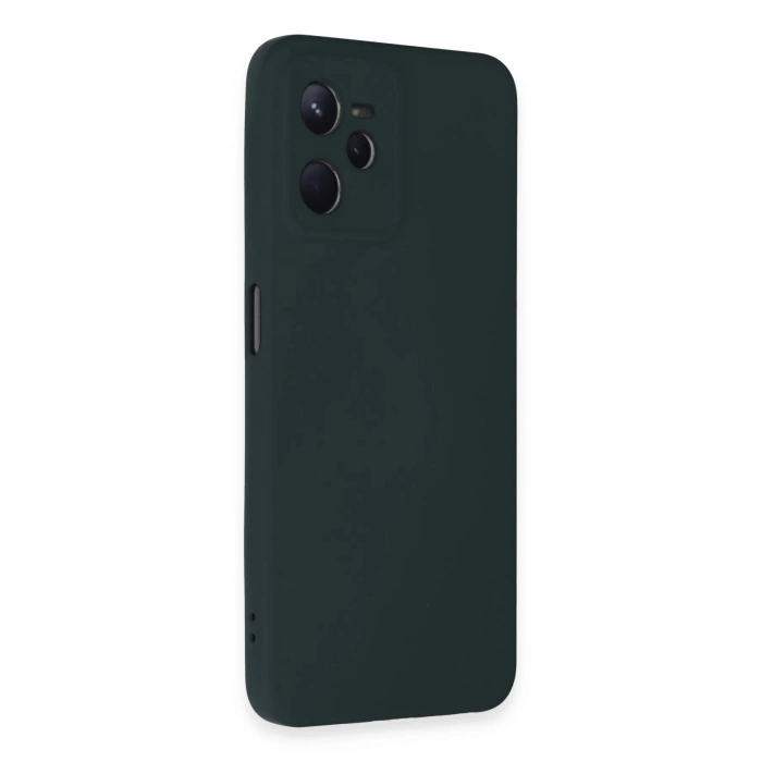 Realme C35 Kılıf Nano içi Kadife Silikon - Koyu Yeşil