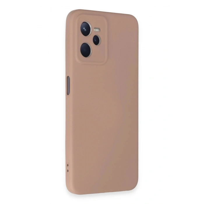 Realme C35 Kılıf Nano içi Kadife Silikon - Pudra
