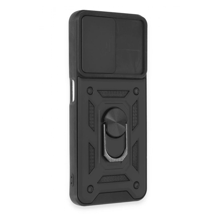 Realme C35 Kılıf Pars Lens Yüzüklü Silikon - Siyah