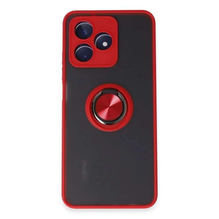Realme C53 Kılıf Montreal Yüzüklü Silikon Kapak - Kırmızı