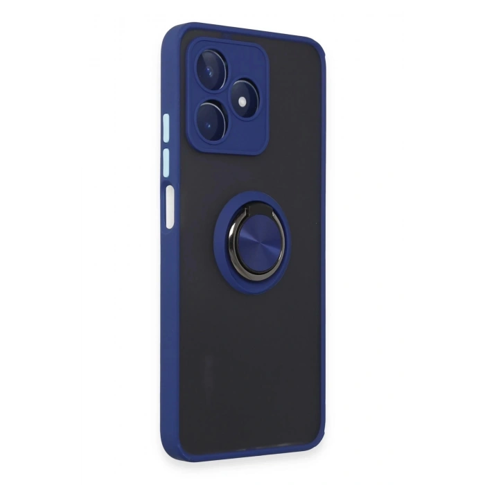 Realme C53 Kılıf Montreal Yüzüklü Silikon Kapak - Lacivert
