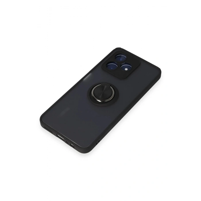 Realme C53 Kılıf Montreal Yüzüklü Silikon Kapak - Siyah
