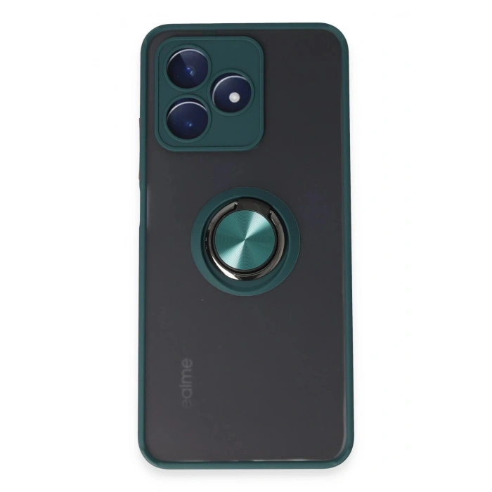 Realme C53 Kılıf Montreal Yüzüklü Silikon Kapak - Yeşil