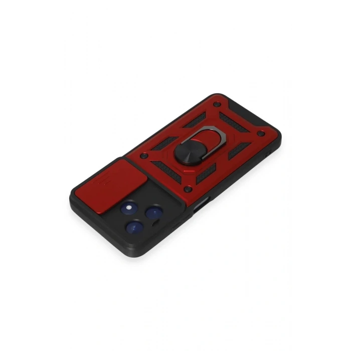 Realme C53 Kılıf Pars Lens Yüzüklü Silikon - Kırmızı