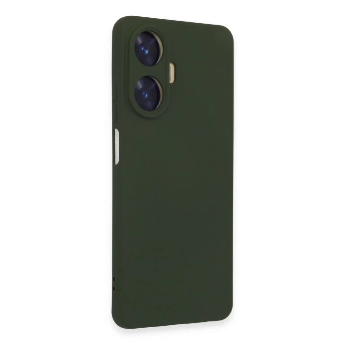 Realme C55 Kılıf Nano içi Kadife Silikon - Koyu Yeşil