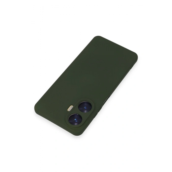 Realme C55 Kılıf Nano içi Kadife Silikon - Koyu Yeşil
