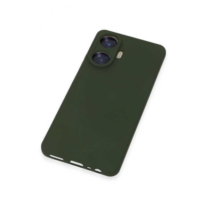 Realme C55 Kılıf Nano içi Kadife Silikon - Koyu Yeşil