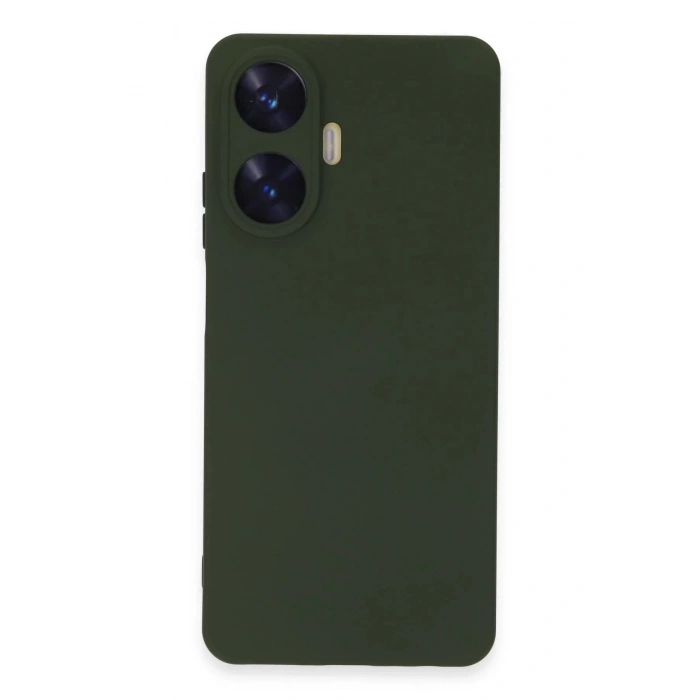 Realme C55 Kılıf Nano içi Kadife Silikon - Koyu Yeşil