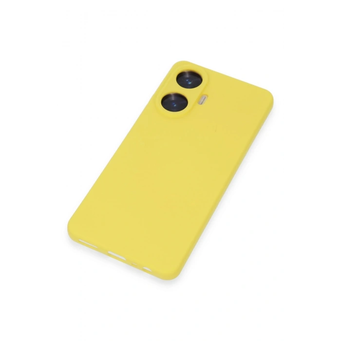 Realme C55 Kılıf Nano içi Kadife Silikon - Sarı