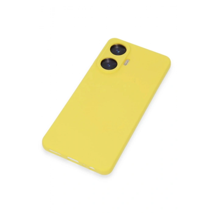 Realme C55 Kılıf Nano içi Kadife Silikon - Sarı