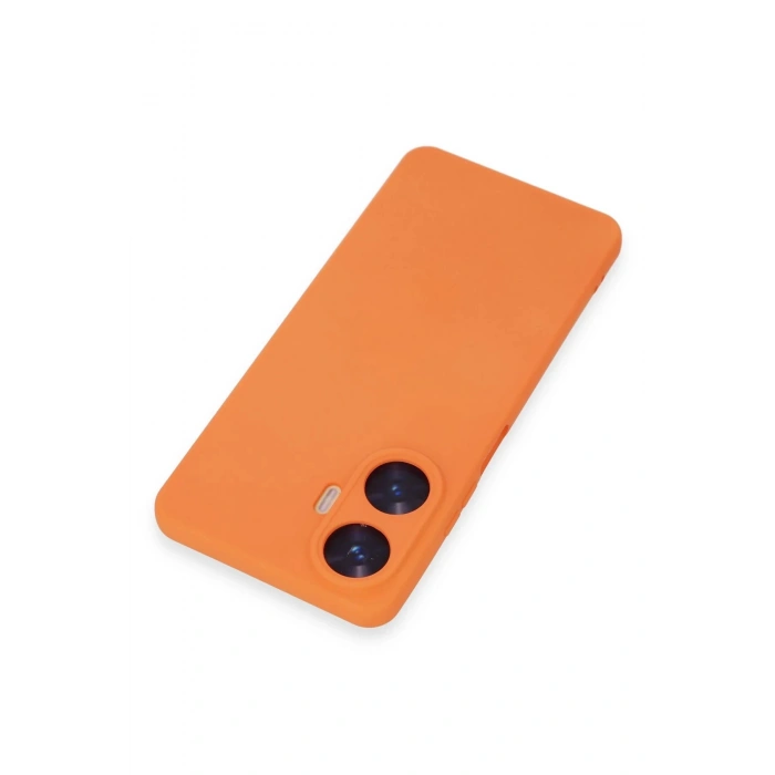 Realme C55 Kılıf Nano içi Kadife Silikon - Turuncu